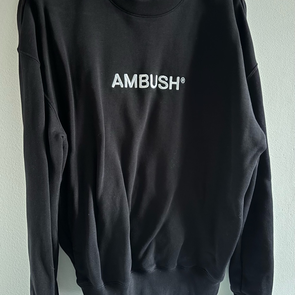 AMBUSH Women Black Logo Crewneck Sweatshirt